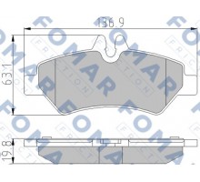 Тормозные колодки задние без датчика VW Crafter 2006- 921381 FOMAR (Польша)