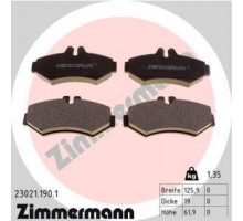 Тормозные колодки задние (BOSCH, 126x65x19мм) MB Sprinter 208-316 1995-2006 23021.190.1 ZIMMERMANN (Германия)