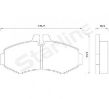 Тормозные колодки задние (BOSCH, 126x65x19мм) VW LT 28-35 1996-2006 BDS241 STARLINE (Чехия)
