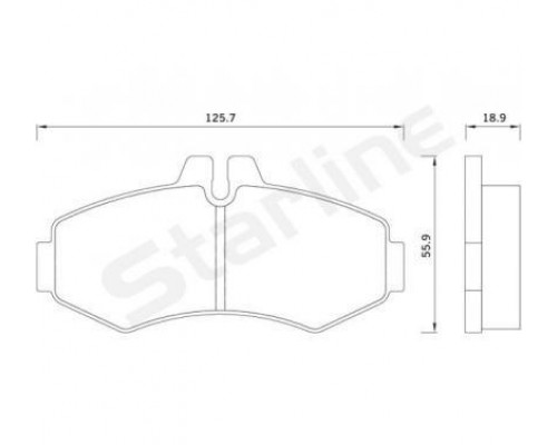 Тормозные колодки задние (BOSCH, 126x65x19мм) VW LT 28-35 1996-2006 BDS241 STARLINE (Чехия)