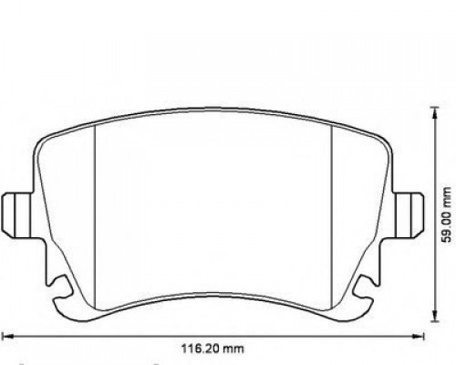 Тормозные колодки задние (LUCAS, с датчиком) VW Transporter T5 03- 90-200-019 BSG (Турция)
