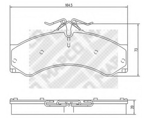 Тормозные колодки задние MB Sprinter (со сдвоенным колесом) 408-416 1995-2006 6749 MAPCO (Германия)
