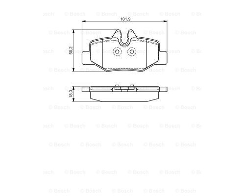 Тормозные колодки задние MB Vito 639 2003- 0986495088 BOSCH (Германия)