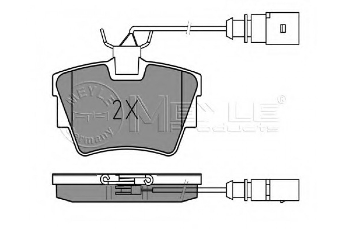 Тормозные колодки задние (с датчиком) VW Transporter T4 90-03 0252322416/W MEYLE (Германия) Тормозные колодки задние (с датчиком) VW Transporter T4 90-03 0252322416/W MEYLE (Германия)