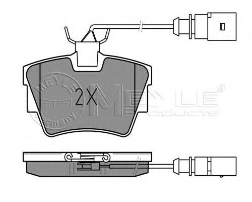 Тормозные колодки задние (с датчиком) VW Transporter T4 90-03 0252322416/W MEYLE (Германия)