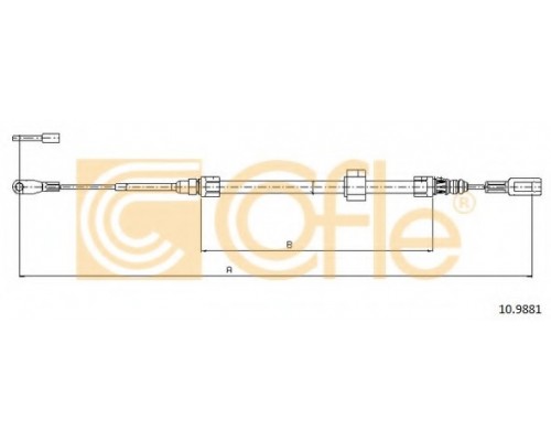 Трос ручника центральный (короткая база) VW LT 28-46 1996-2006 10.9881 COFLE (Италия)