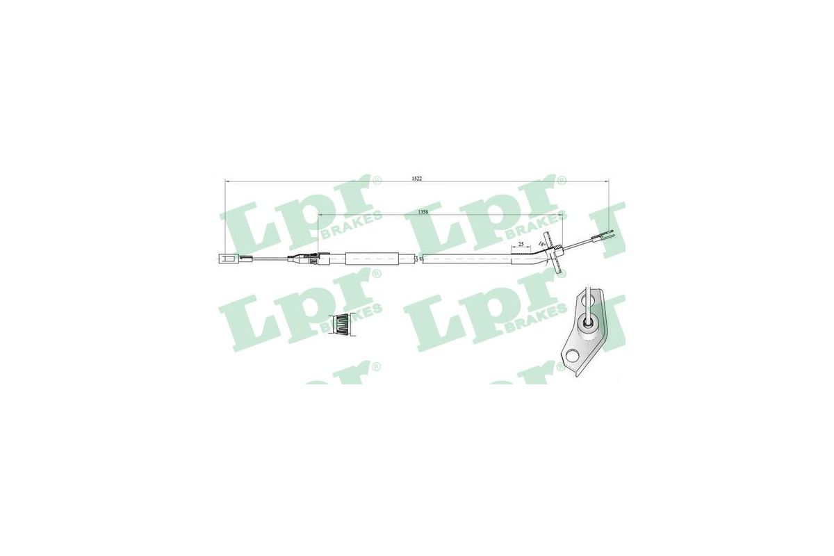 Трос ручника задний (левый, со сдвоенным колесом) MB Sprinter 1995-2006 C0445B LPR (Италия) Трос ручника задний (левый, со сдвоенным колесом) MB Sprinter 1995-2006 C0445B LPR (Италия)