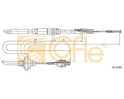 Трос сцепления (ручная регулировка) VW Transporter T4 1990-2003 10.3149 COFLE (Италия)